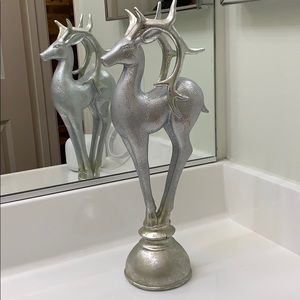 Silver reindeer statue